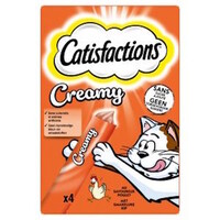 Creamy kattensnack – romige liksnack zonder toegevoegde suikers, 4×10 g (varianten Kip en Zalm)