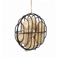 Draadfeeder rond Bobbie – metalen vetbolhouder voor tuinvogels, 23 cm