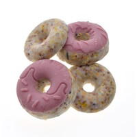Donuts in luxe doosjes - decoratieve vogeltraktatie van vet en zaden, 4 stuks