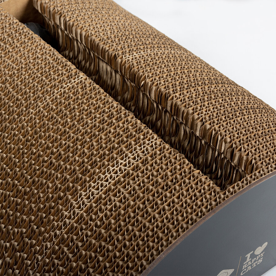 Kartonnen Krab Playground FAYE – multifunctioneel krab- en speelmeubel van golfkarton met MDF zijkanten – 40 × 30 × 46,6 cm – in 2 kleuren