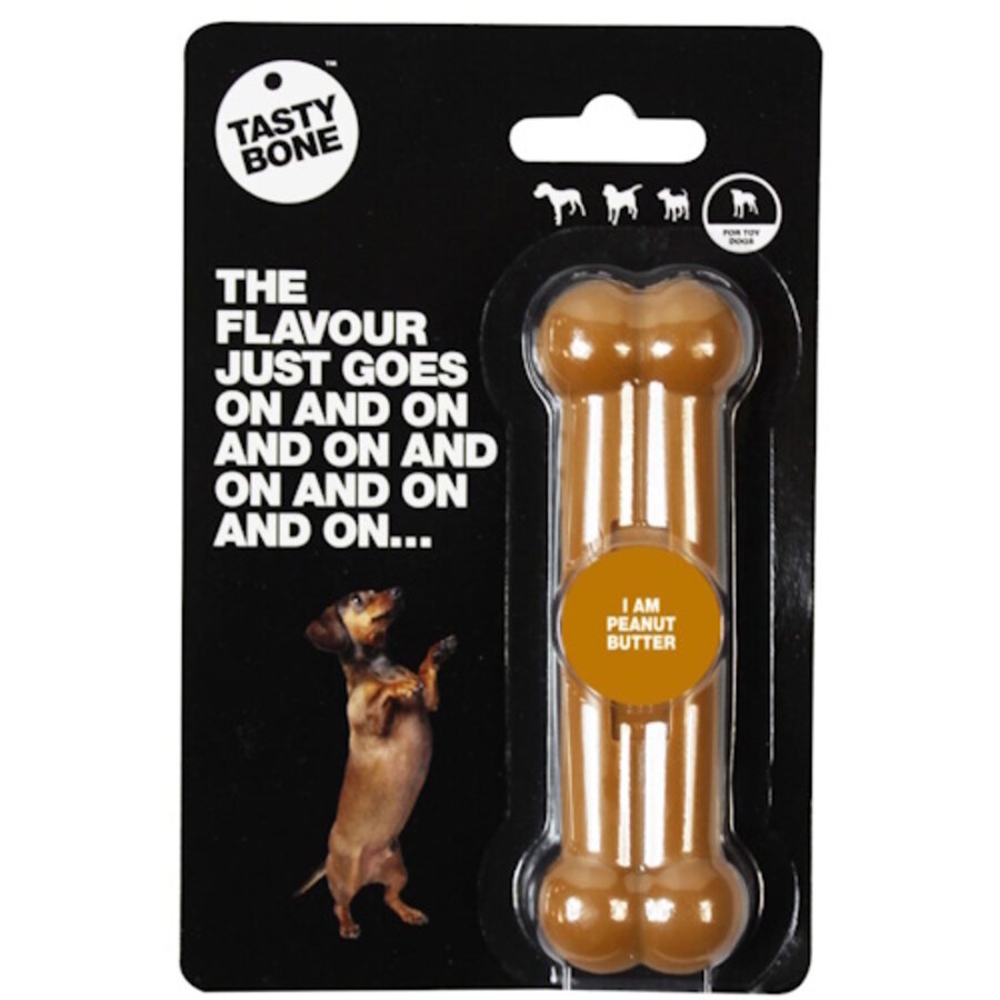 Peanutbutter Toy voor kleine honden - nylon kauwspeelgoed met tandverzorgende werking, 11 cm
