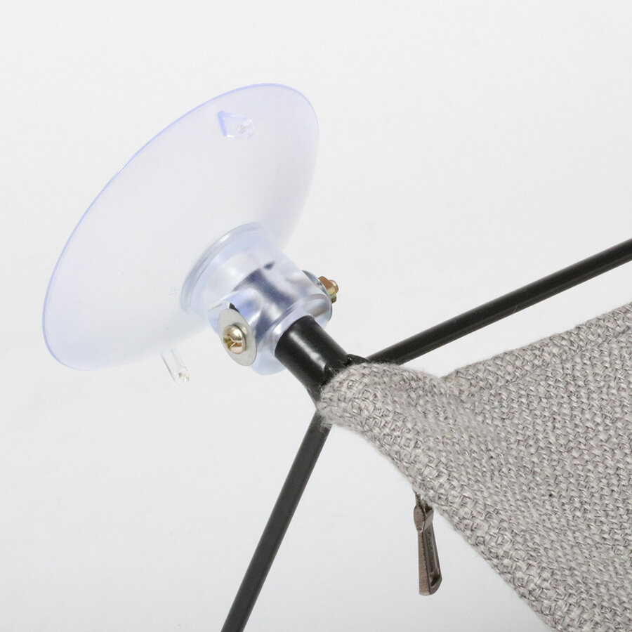 Raamhangmat Olivia – moderne kattenhangmat voor ramen met metalen frame en interieurstof, 45 cm