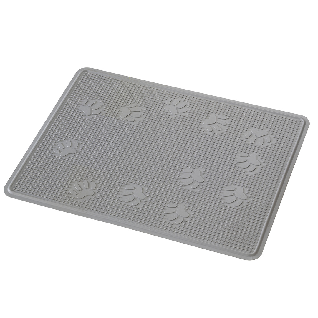 Ebi Rubberen kattenbakmat grijs 33×43 cm – hygiënische mat voor voor de kattenbak