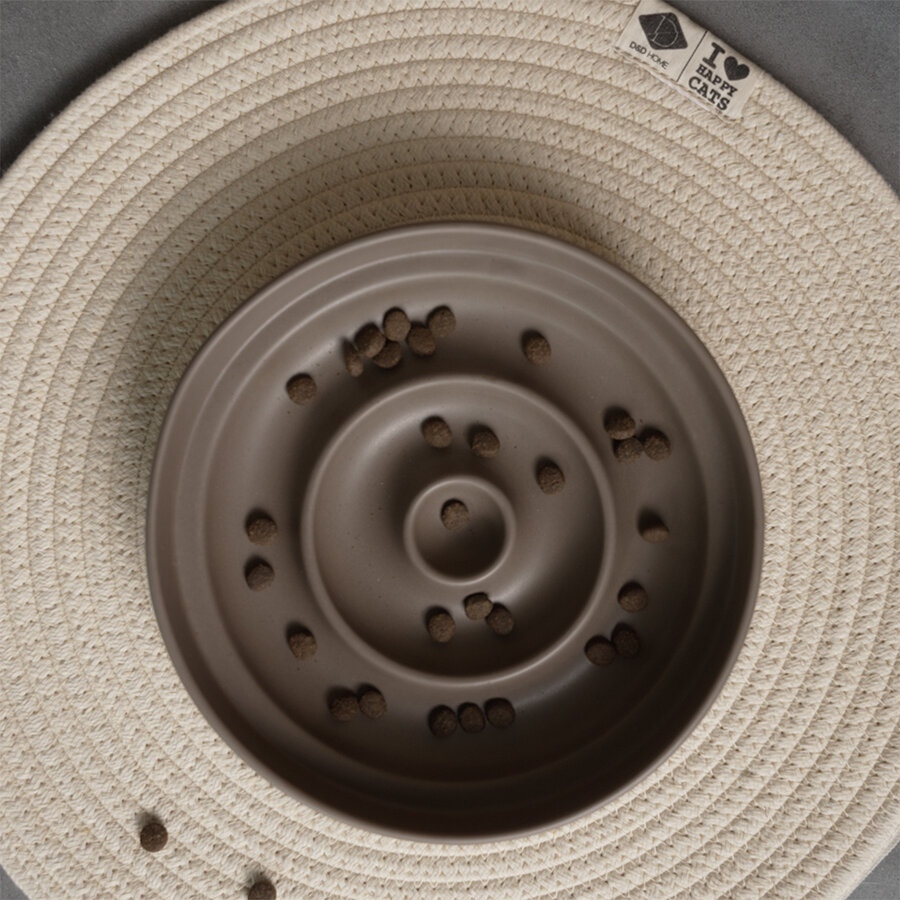 Keramische slow feeder “Druppel” – SUE voerbak 750 ml, vertraagt eettempo van katten