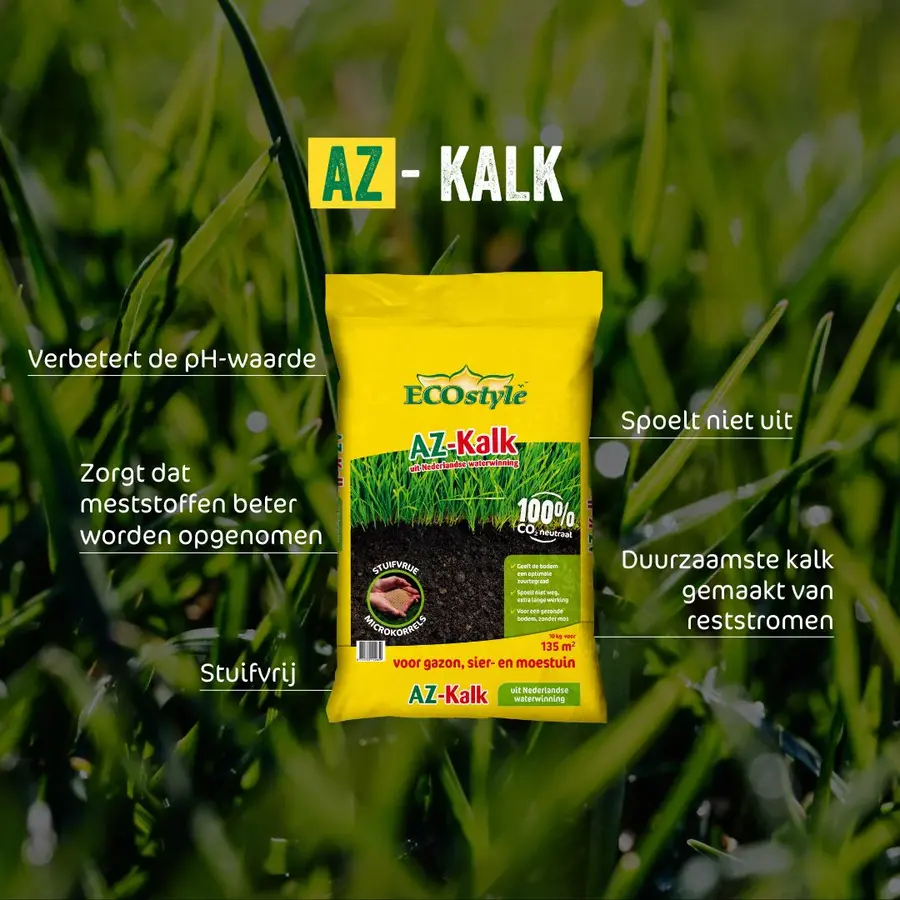 AZ-Kalk voor gazon, border en moestuin | 2, 5, 10 of 20 kg