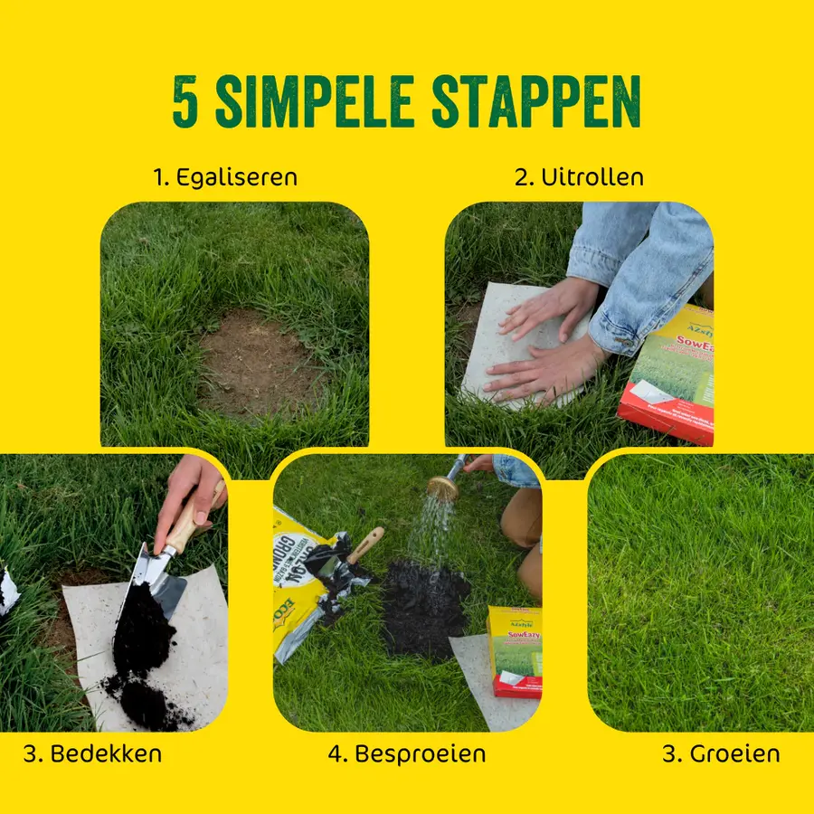 SowEazy Graszaad Inzaairol 10 m2 - Snel en makkelijk een dicht en groen gazon aanleggen