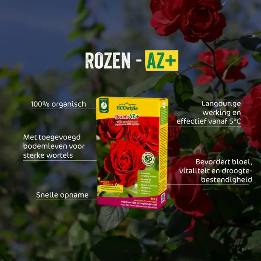 Rozen-AZ+ - Organische rozenmest met micro-organismen voor rijke bloei en intense kleur