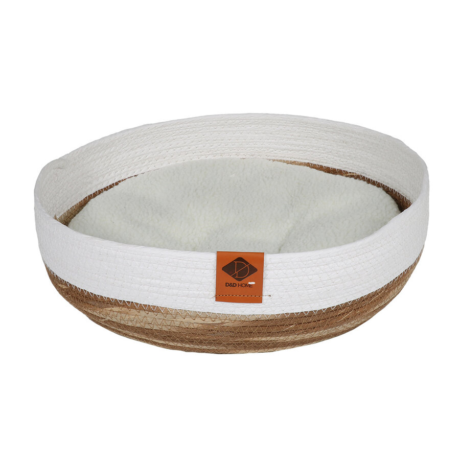 Kattenmand RYAN van papiertouw – met kussen, 38×38×12 cm, natuurlijke uitstraling