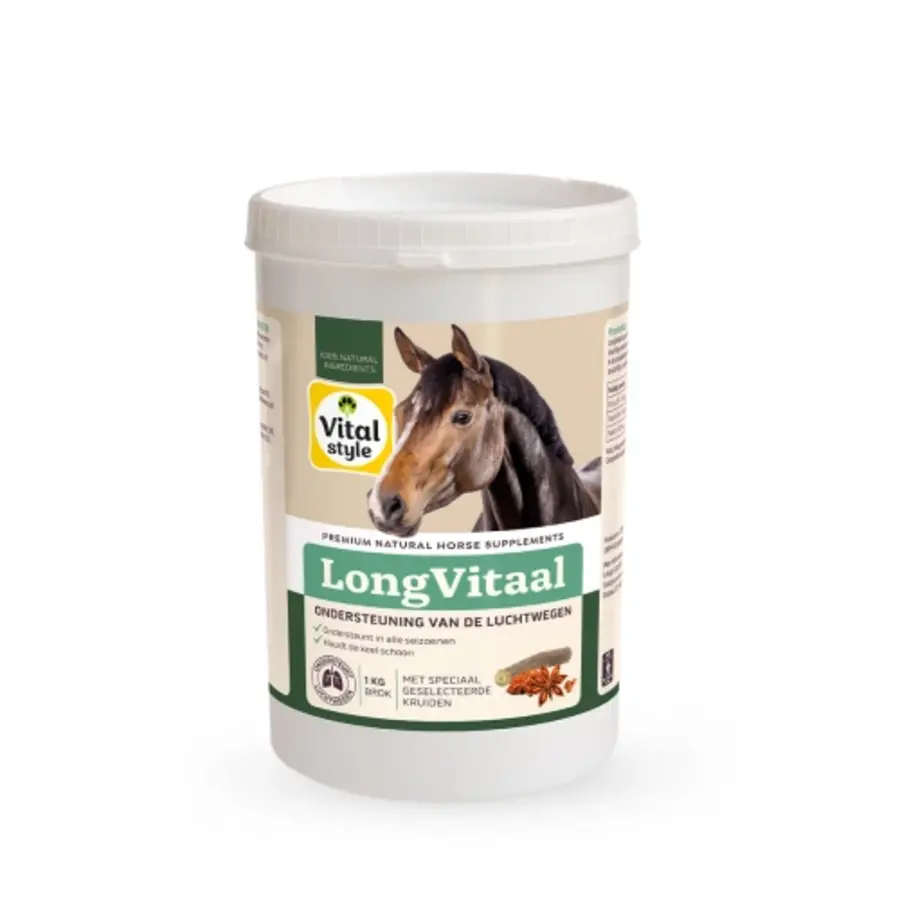 LongVitaal - VITALstyle supplement voor gezonde luchtwegen, weerstand en conditie bij paarden en pony’s
