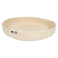 Kattenmand JESS van katoentouw – platte ronde mand met veilige slaapplaats, 45×45×7 cm