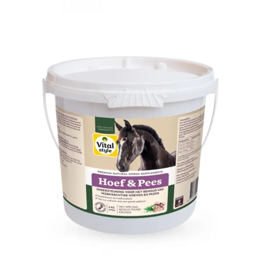 Hoef & Pees 4 kg - VITALstyle supplement met calcium en silicium voor hoefkwaliteit, pezen en bindweefsel bij paarden