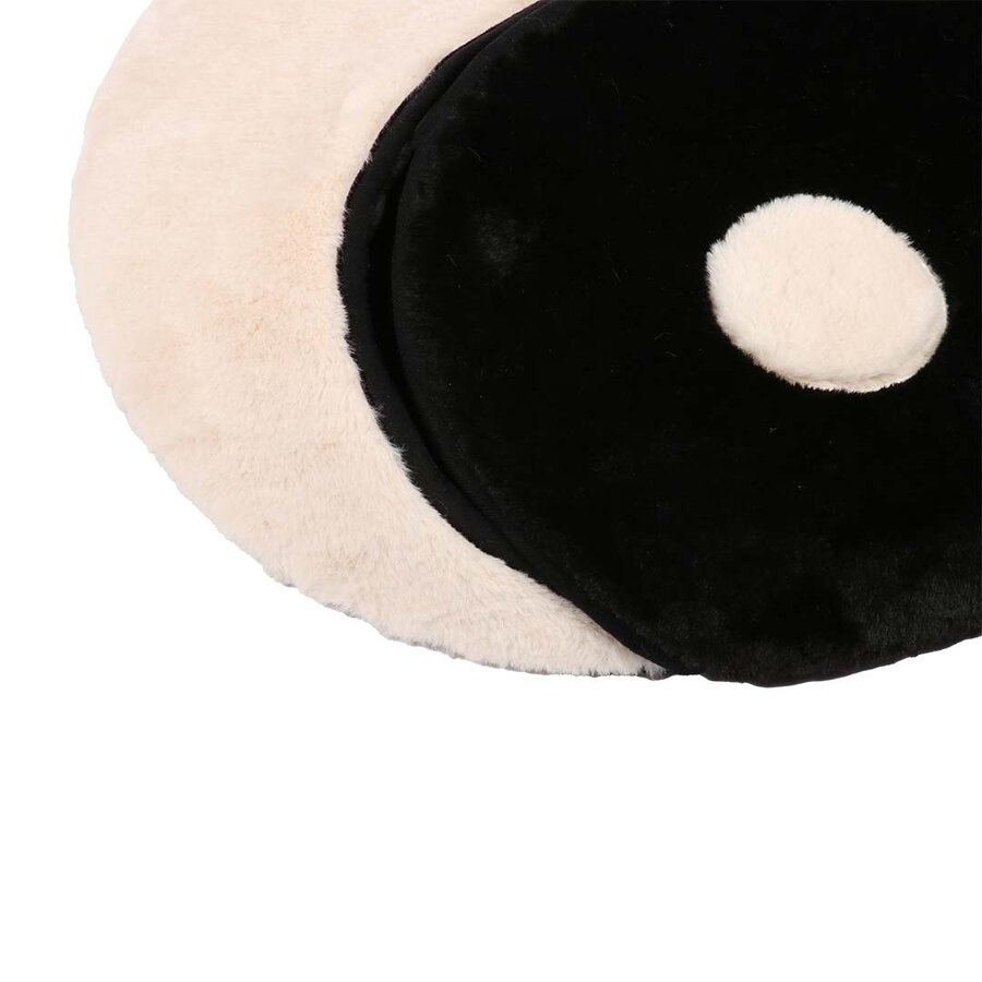 Kattenslaapplaats ZEN ZONE – zwart/wit pluche slaap- en rustplaats voor katten, 60x60 cm