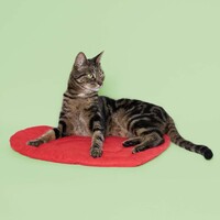 Plaid Be Mine – rood hartvormig velours dekentje voor katten, 50x45 cm