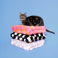 Kattenkussen Velvet Vibe – zacht gevlochten velours kussen 40x40x9,5 cm