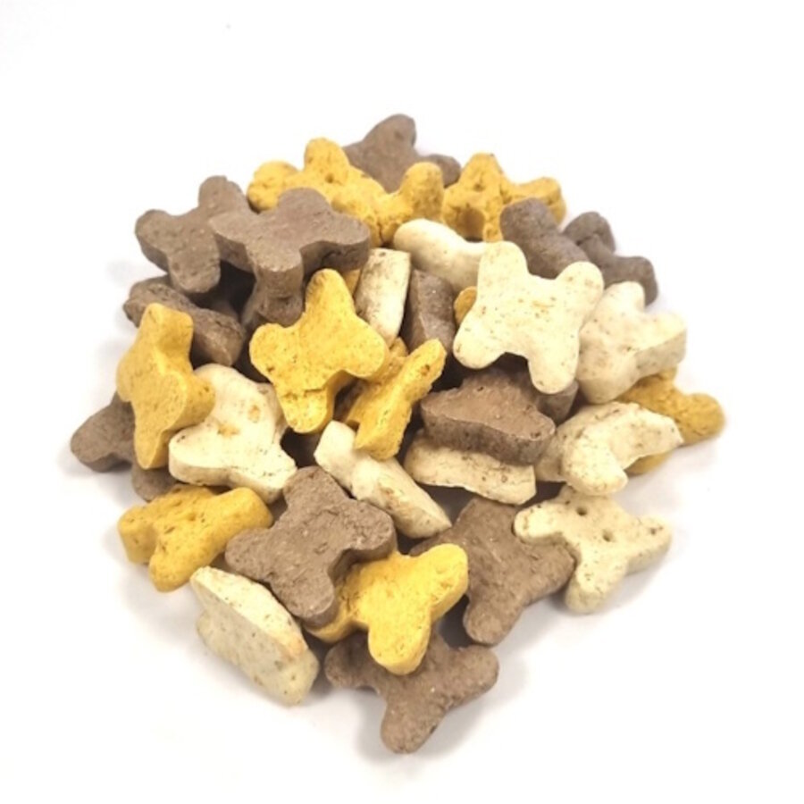 Mini Mix hondensnack - kleine hondenkoekjes in drie smaken en kleuren, 10 kg