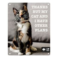 I LOVE Happy Cats wandbord - roestwerend metalen fotobord met kattenquote, 20x25 cm - meerdere varianten
