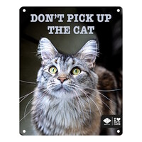 I LOVE Happy Cats wandbord - roestwerend metalen fotobord met kattenquote, 20x25 cm - meerdere varianten