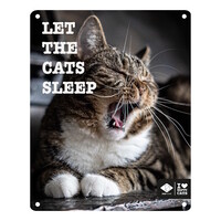 I LOVE Happy Cats wandbord - roestwerend metalen fotobord met kattenquote, 20x25 cm - meerdere varianten