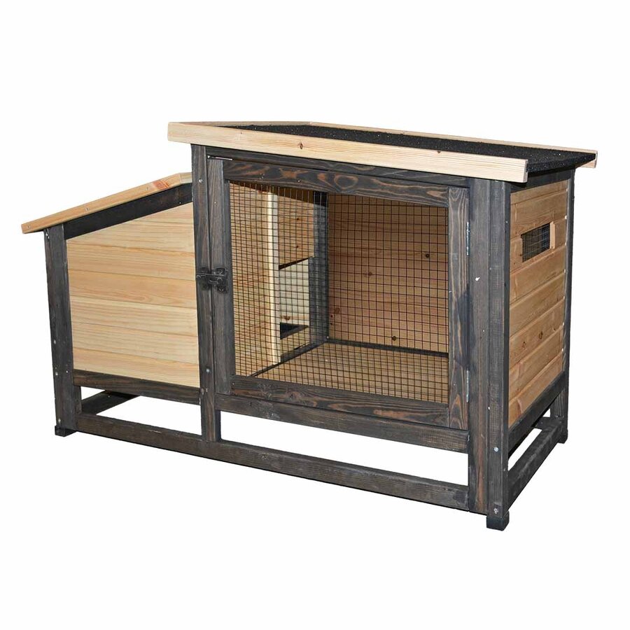 Woodland Design konijnenhok Bunny Barnette houtkleurig voor maximaal 2 konijnen