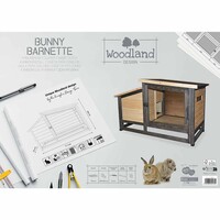 Woodland Design konijnenhok Bunny Barnette – ruim hok voor 2 konijnen met open en gesloten verblijven