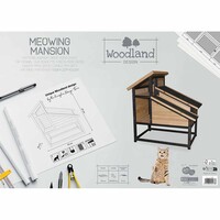 Woodland Design kattenhok Meowing Mansion – comfortabel buitenhok voor katten met open en gesloten verblijven