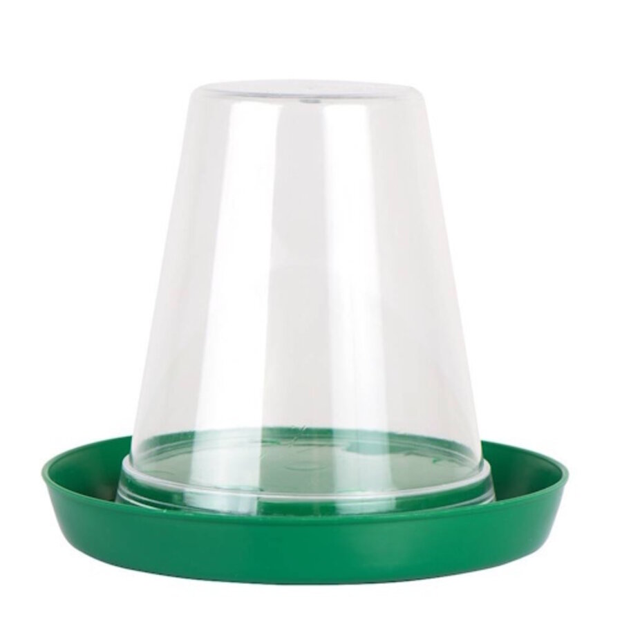 Drinkbakje 0,6 liter - compact en hygiënisch waterbakje voor kuikens en kwartels in rood of groen