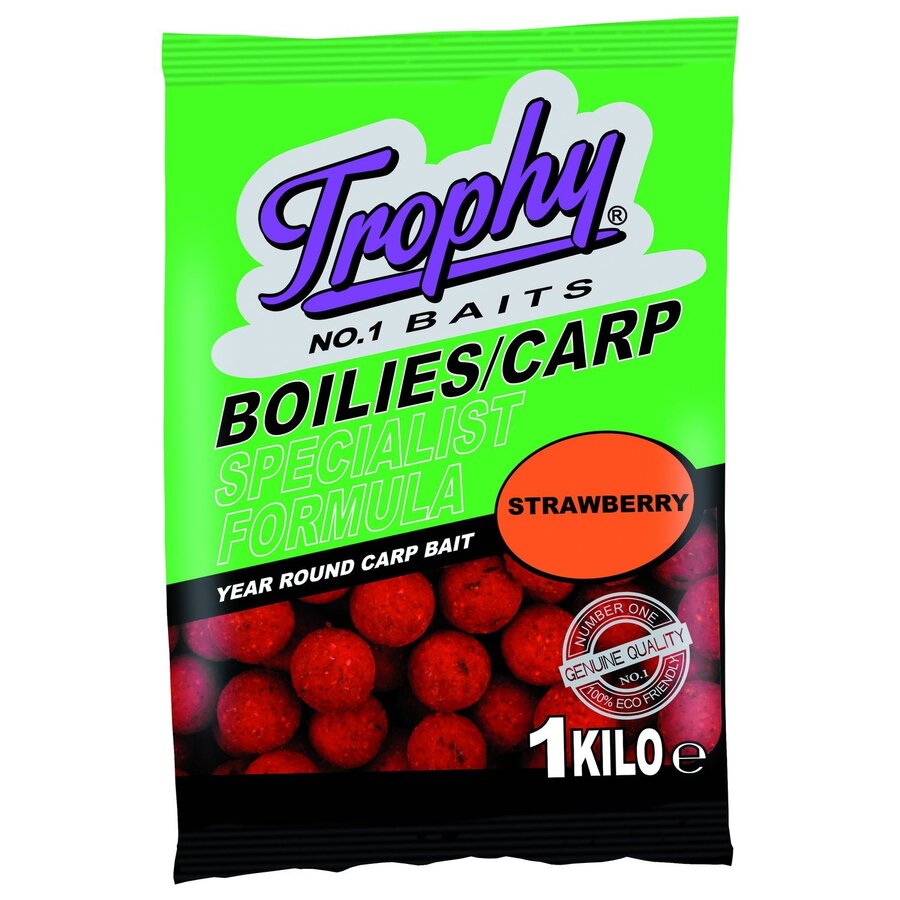Boilies Strawberry 1KG - natuurlijke smaken met langdurige aantrekkingskracht voor karpers