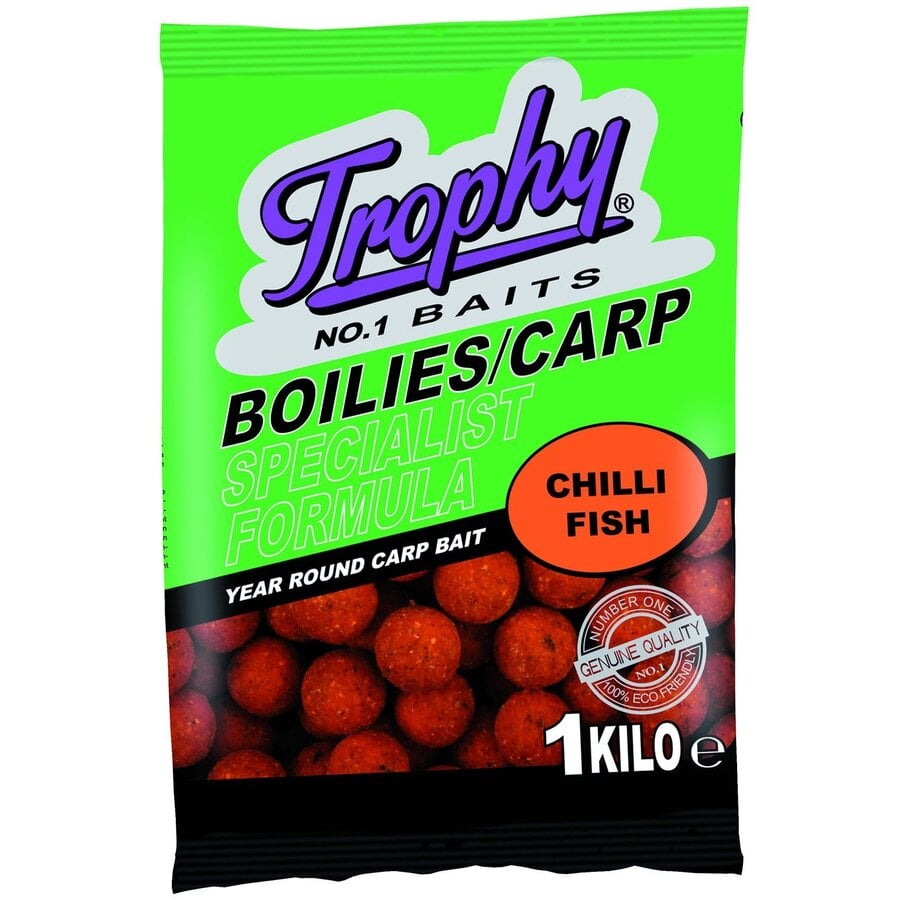 Boilies Chili Fish 1KG - pittige en visrijke boilies met langdurige aantrekkingskracht