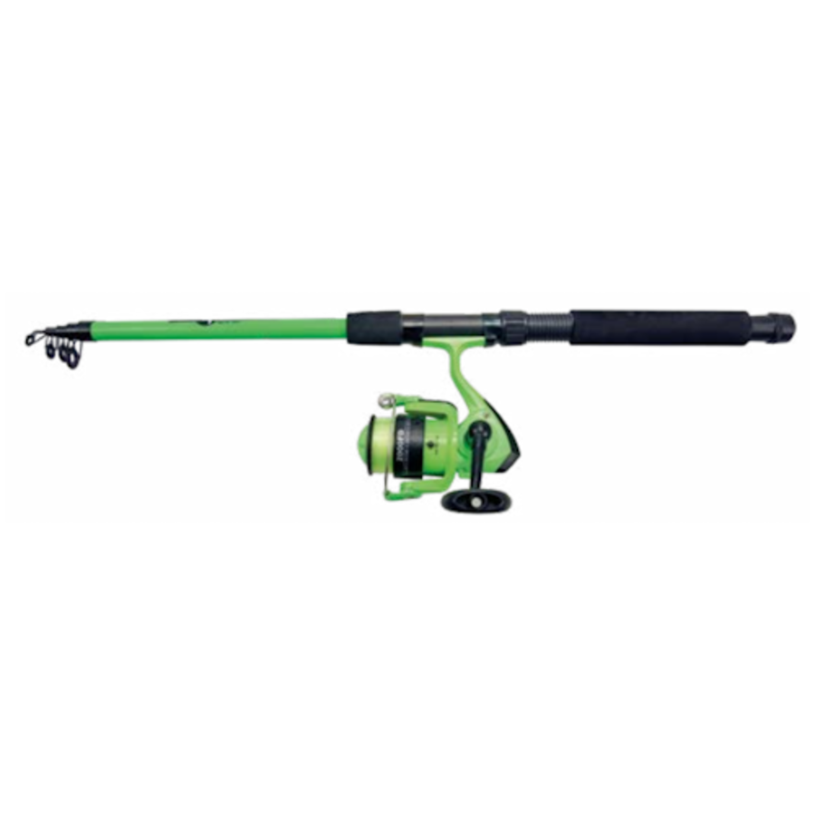 Tele Combo Green 210 + 2000FD - telescoophengel met molen en nylon, allround set voor sportvissers