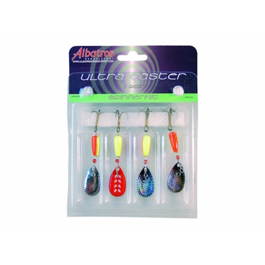 Spinkit - Albatros Ultra Caster 4-delige kunstaas set met metalen spinners voor roofvissen