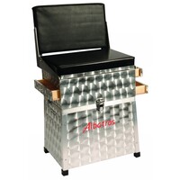 Aluminium Zitmand met Rugleuning – lichtgewicht vismand met zijladen en draagriem