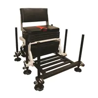 Match Box Pro Competition met Rugleuning – luxe aluminium zitkist met schuiflades en voetplaat