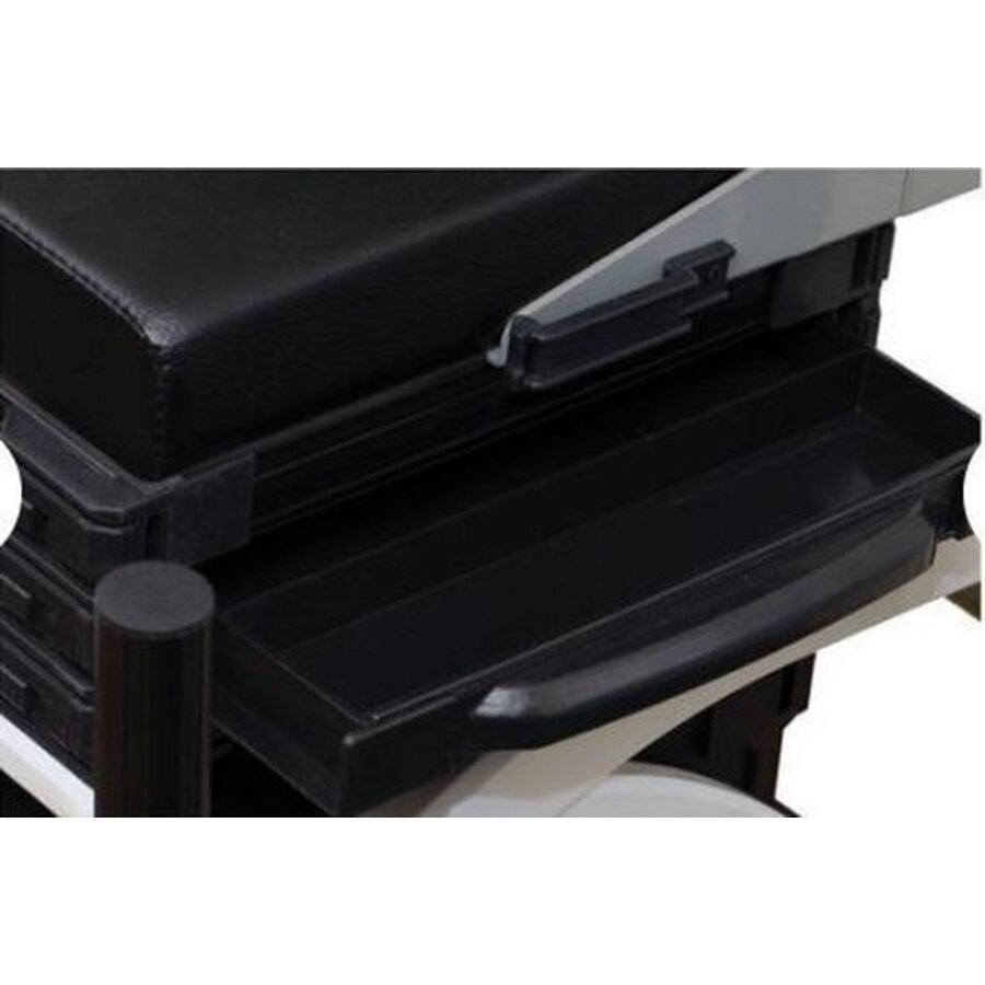 Match Box Pro Competition met Rugleuning – luxe aluminium zitkist met schuiflades en voetplaat