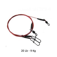 Bloodwire Leader 9 kg - rood nylon gecoate stalen onderlijn voor roofvissen