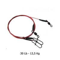 Bloodwire Leader 13.5 kg - rood nylon gecoate stalen onderlijn voor roofvissen