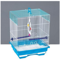 Vogelkooi Type 5B104 - compacte witte vogelkooi met zitstokken, schommel en accessoires
