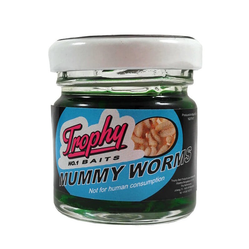 Trophy Baits Mummy Worms geconserveerde wasmotten - verkrijgbaar in White, Yellow, Red, Green en Orange (25 stuks) Green 25 Stuks