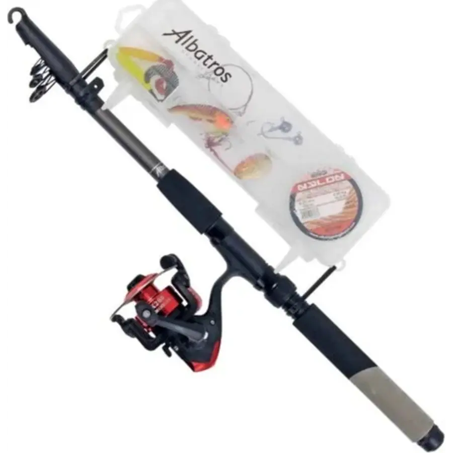 Albatros Tele Combo Kit 180/5 – complete telescopische hengelset met molen, lijn en kunstaas