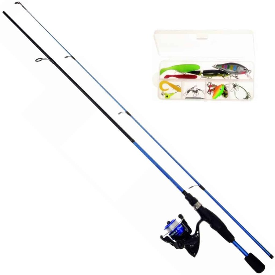 Street Fighter Kit 180/2 roofvis hengelset 1,80 m | 2-delig | 3-12 g | met molen, lijn en tacklebox