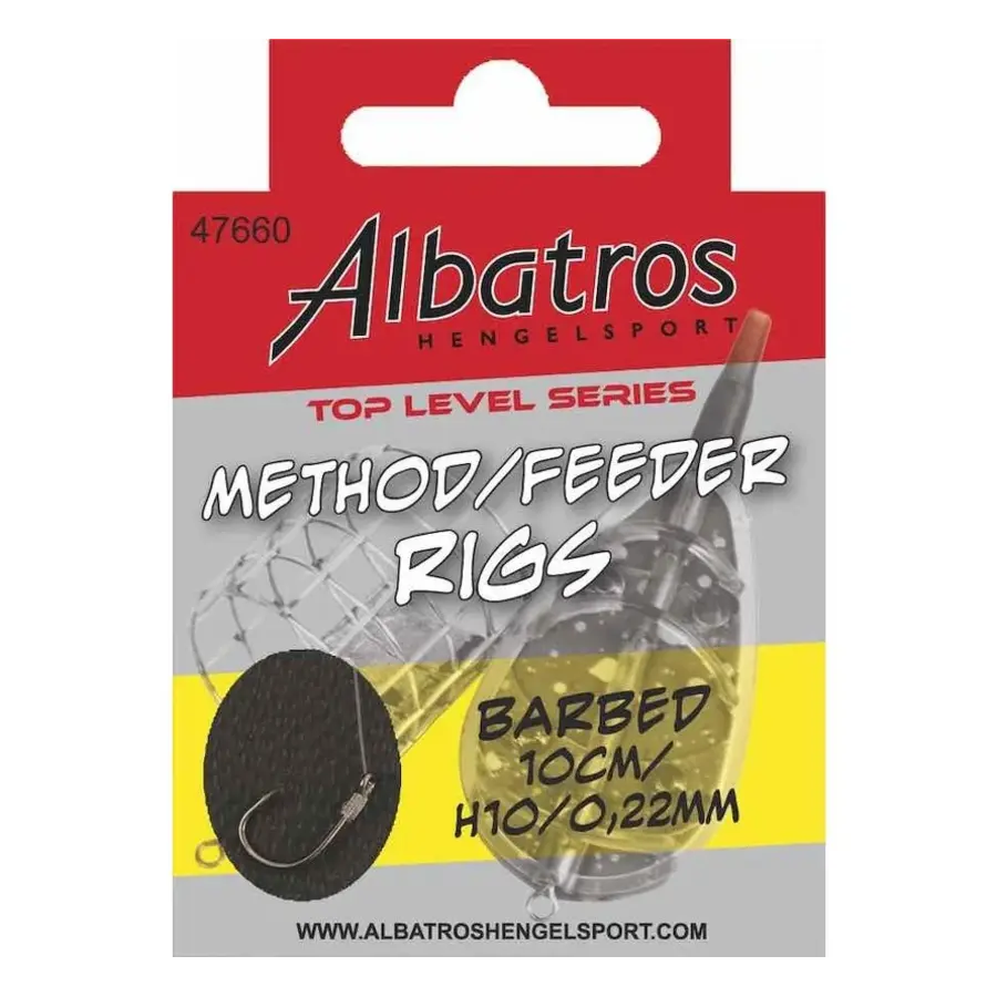 Method Rig Barbless – Voorgebonden onderlijn met scherpe haak zonder weerhaak voor methodfeeder