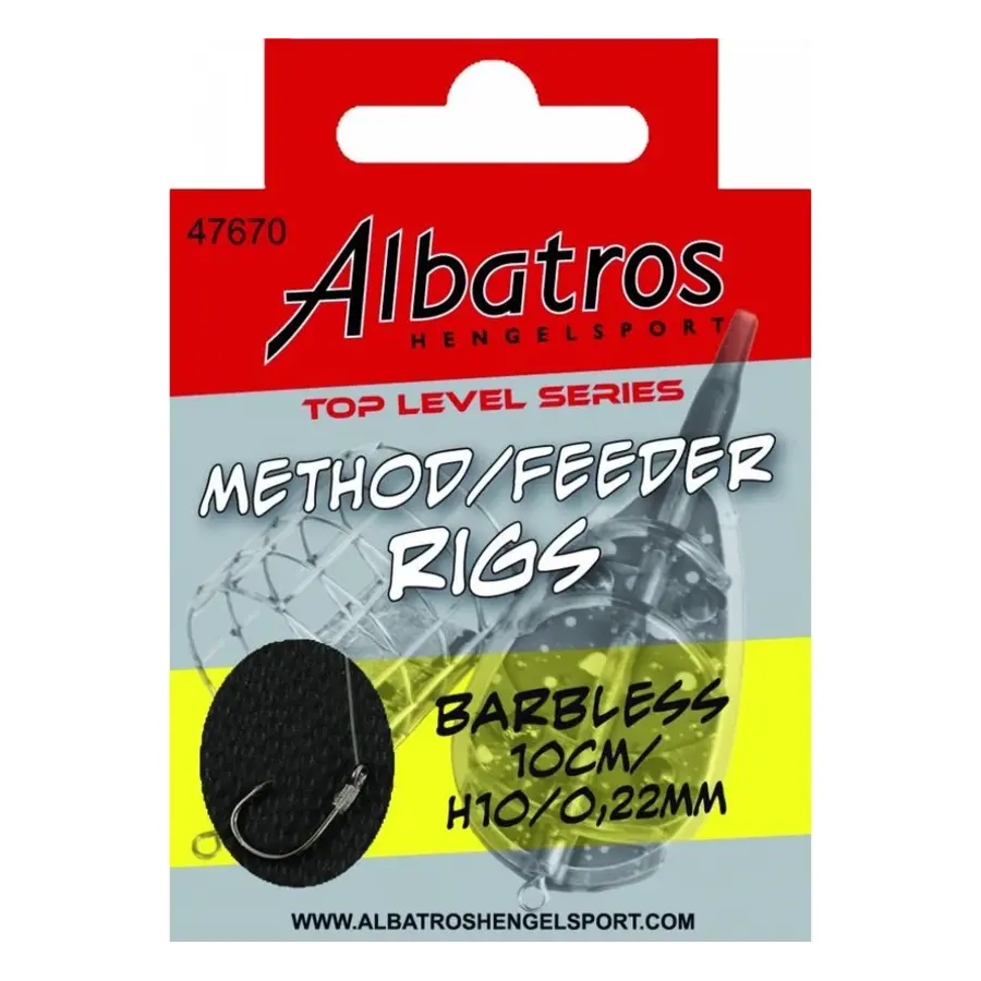 Top Level Spike Rig Barbless – Kant-en-klare onderlijn met aas-spike en haak zonder weerhaak – 60 cm – Ø 0,18 mm