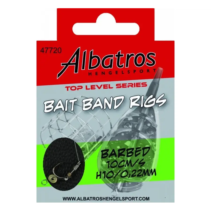 op Level Baitband Rig Small – Voorgebonden onderlijn met baitband en scherpe haak – Lengte 10 cm – Ø 0,18 mm
