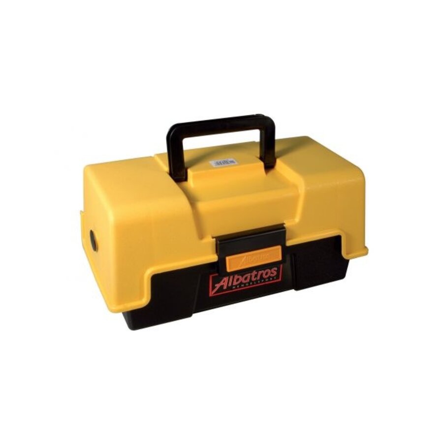 Viskoffer 2 ladig geel small | compacte tackle opbergkoffer