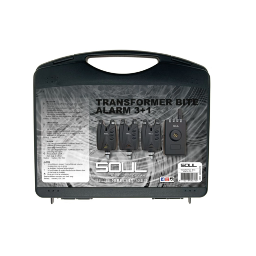 SOUL Transformer Bite Alarm Set 3+1 - geavanceerde beetmelderset met draadloze ontvanger