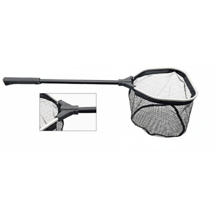 Albatros Aasvis Vijverschepnet Rubber 25x25 cm - visvriendelijk rubber net met 85 cm steel