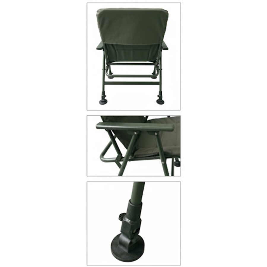 Comfort Arm Chair - verstelbare visstoel met armleuningen en 600D polyester bekleding