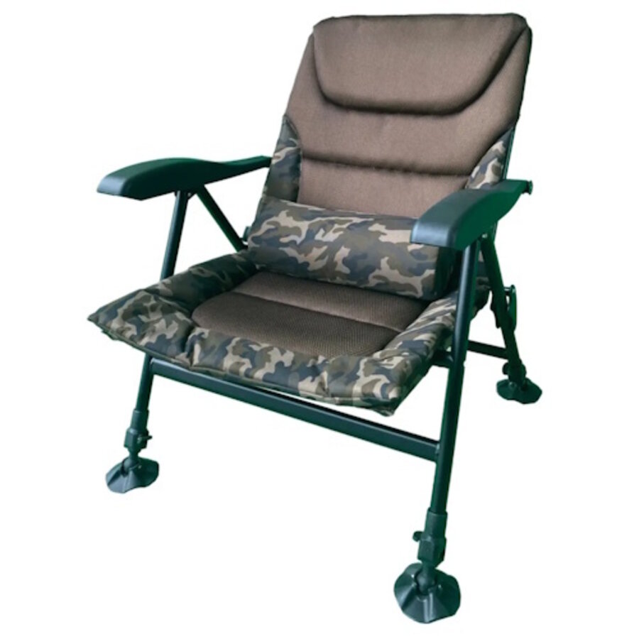 Soul Recliner Armrest Chair Low - verstelbare lage visstoel met armleuningen en lendekussen