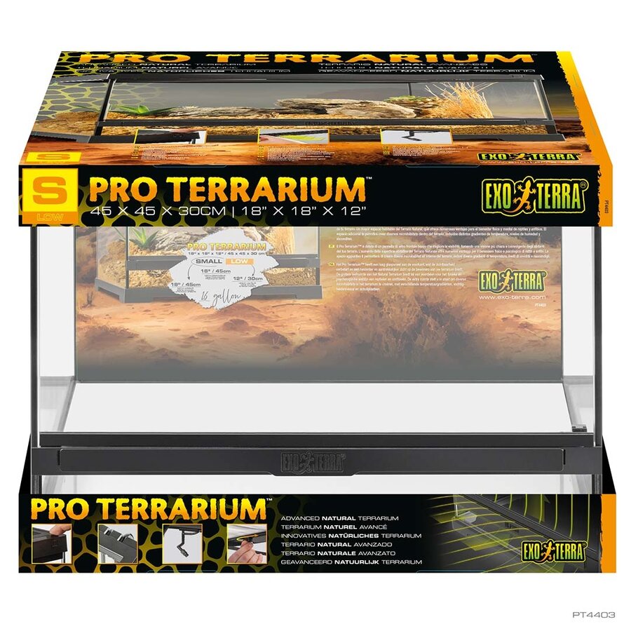 Pro Terrarium Small Low glazen terrarium 45x45x30cm