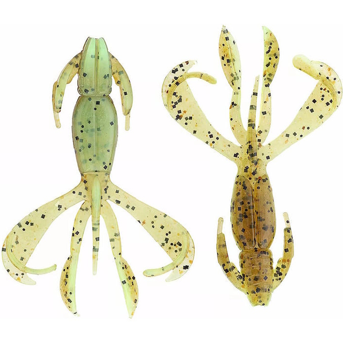 Keitech Crazy Flapper 2.4 (6 cm) Softbait - 8 stuks Green Pumpkin Chartreuse 401T