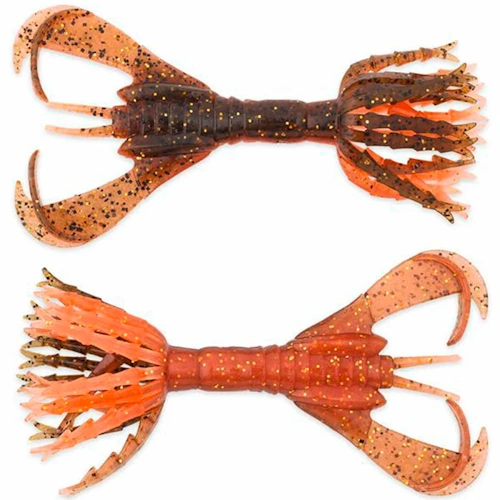 Keitech Hyper Spider 3.2 (8 cm) Softbait - 6 stuks Green Pumpkin Orange Gold 520T